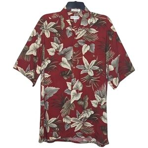 Pierre Cardin Vintage Floral Tropical Vibrant SS Button Down Shirt w Pocket M